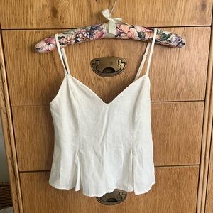 Zara White Linen peplum crop top